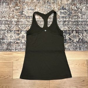 EUC Lululemon Racerback Tank Top Full Race Length, olive green